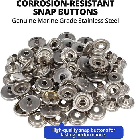 120 PCS الفولاذ المقاوم للصدأ Snap Marine Grade Boat Canvas Snaps Stables Kit 15 Mm Snap Button Button اضغط على CAT CAP للانطاليم الجينز in Kuwait