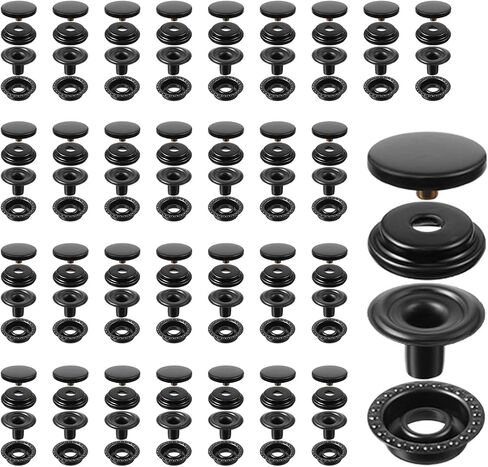 120 PCS الفولاذ المقاوم للصدأ Snap Marine Grade Boat Canvas Snaps Stables Kit 15 Mm Snap Button Button اضغط على CAT CAP للانطاليم الجينز in Kuwait