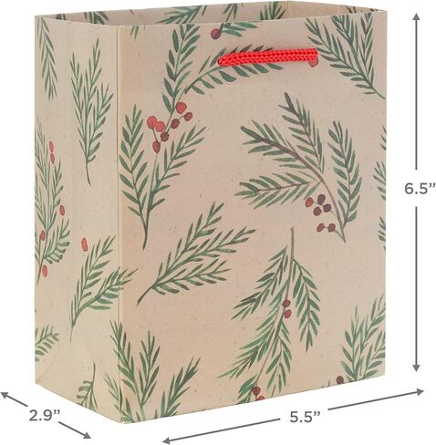 Hallmark 6 "حقائب هدايا العطلات الصغيرة (8 أكياس: أوراق الشجر الشتوية ، رجل ثلج ريفي ،" Joy "على أشجار حمراء ، أبيض وأسود) لبطاقات الهدايا ، تفضل حفل زفاف الشتاء ، هدايا المعلم in Saudi Arabia