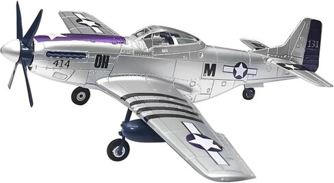 P -51 Mustang Fighter Model - World War War II Classic Fighter Model ، 1:48 Associats Assembly Assembly Model (Purple Silver) in Kuwait