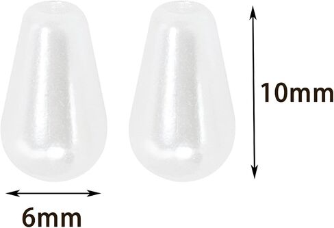 6x10mm البلاستيك فو ، دمعة دمعة لؤلؤة حبات المقلدة المياه لؤلؤة الخرز للاصطدام القلادة الأقراط in Kuwait