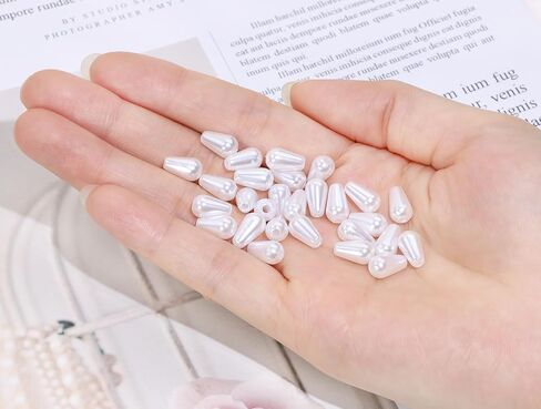 6x10mm البلاستيك فو ، دمعة دمعة لؤلؤة حبات المقلدة المياه لؤلؤة الخرز للاصطدام القلادة الأقراط in Kuwait