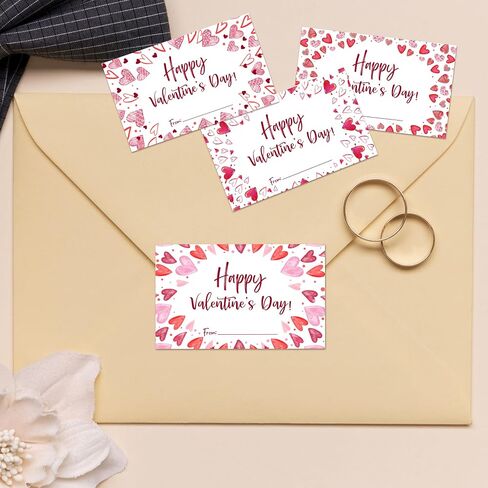Happy Valentine's Sticker Set - 40 Pcs Watercolor Self-Adhesive Label for Valentine Gift Wrapping, 4 Different Designs Gift Tag for Goodie Bags, Party Supplies & Decor -A05 in Saudi Arabia