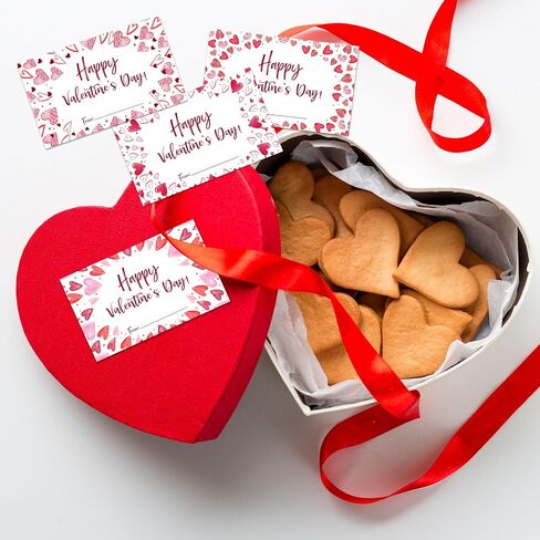 Happy Valentine's Sticker Set - 40 Pcs Watercolor Self-Adhesive Label for Valentine Gift Wrapping, 4 Different Designs Gift Tag for Goodie Bags, Party Supplies & Decor -A05 in Saudi Arabia