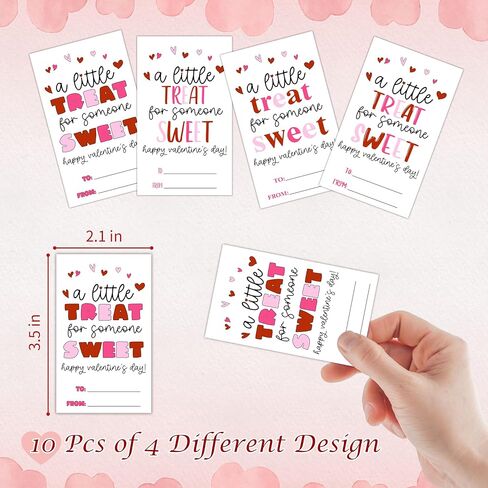Happy Valentine's Sticker Set - 40 Pcs Watercolor Self-Adhesive Label for Valentine Gift Wrapping, 4 Different Designs Gift Tag for Goodie Bags, Party Supplies & Decor -A05 in Saudi Arabia