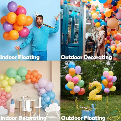 AFTERLOON® Biodegradable Balloons 24 pcs Sand White 12 Inch, Matte Color Thickened Extra Strong Latex Helium Float, Multicolor Colorful Bulk Color ballon baloon Globos Para Decoration De Fiestas Kids in Saudi Arabia