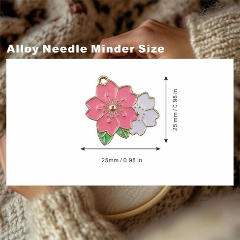 2Pcs Needle Minder for Cross Stitch, Pretty Flower Cartoon Enamel Pin,Embroidery Needlework Accessories,Gift for Cross Stitch Lover (Tulip Bouquet) in Saudi Arabia