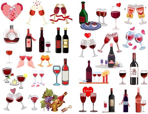 SeasonStorm Red Wine Preesute Precut Cute جمالية مذكرات السفر ورقة ملصقات مجلة Scrapbooking قرطاسية ملصقات اللوازم الفنية (PK910) in Kuwait
