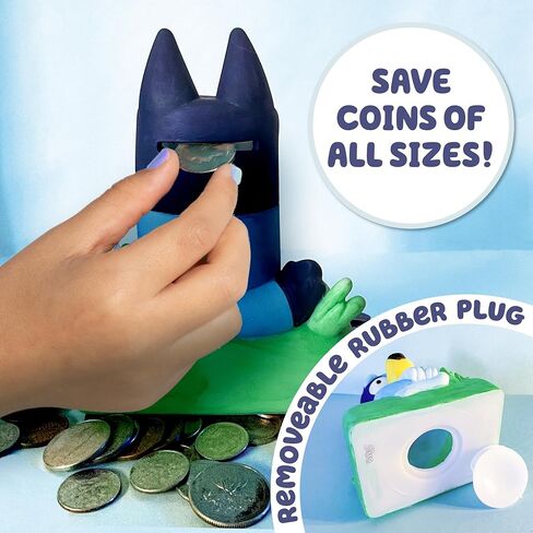 Bluey Paint Your Own Bank, Includes 6 Paints, Stickers, Vinyl Bank, Piggy Bank for Kids, Themed Piggy Bank, Great Gift Birthday Party, Toy Figures, Paintable Bluey Toys, Bluey Toys for Toddlers 1-3 in Saudi Arabia