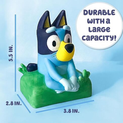 Bluey Paint Your Own Bank, Includes 6 Paints, Stickers, Vinyl Bank, Piggy Bank for Kids, Themed Piggy Bank, Great Gift Birthday Party, Toy Figures, Paintable Bluey Toys, Bluey Toys for Toddlers 1-3 in Saudi Arabia