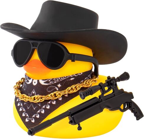 wonuu Black Cool Rubber Duck Car Ornaments Cool Car Accessories Duck Car Dashboard Decoration, AK47 in Kuwait