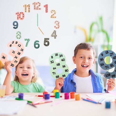 Math Multiple Posters from 1 to 12, Boho Number Learning Poster, Chart Fact Posters, Multiplication Counting Numbers Times Table Chart for Wall Classroom Home Leaning(Style 2) in Saudi Arabia