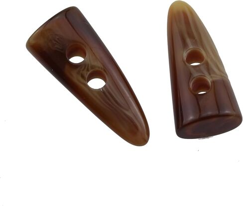 TAODAN 10PCS Toggle Button Resin Toggle Button Ram Tooth Double Hole Button Light Curry Big Horn Imitation Tooth Button Ram Tooth Button 40MM/1.57Inch for Jacket Blazer Sweater and Knitted Shawl in Kuwait