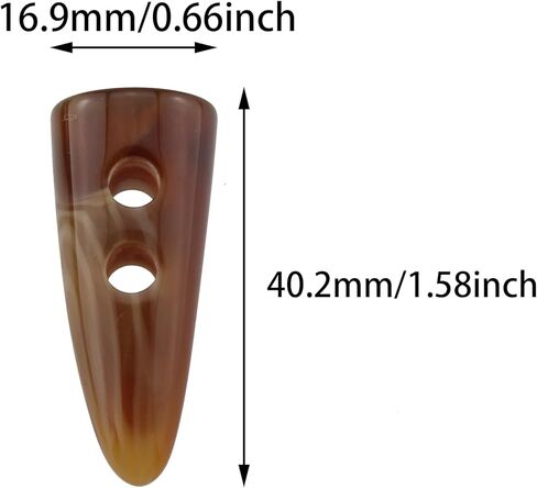 TAODAN 10PCS Toggle Button Resin Toggle Button Ram Tooth Double Hole Button Light Curry Big Horn Imitation Tooth Button Ram Tooth Button 40MM/1.57Inch for Jacket Blazer Sweater and Knitted Shawl in Kuwait