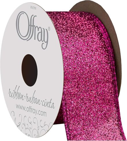 Offray Wired Edge Glitterie Craft Ribbon, 1 1/2-Inch x 9-Feet, Aqua in Saudi Arabia