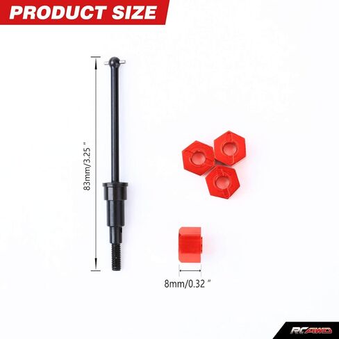RCAWD Typhon Granite GROM 40CrMo Driveshafts & 10 mm Wheel Hex Set & Diff Outdrive Axles & M4 Wheel Nuts for ARRMA 1/18 1/14 RTR, 60% Upgrades #ARA311198 in Saudi Arabia