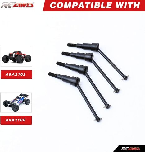 RCAWD Typhon Granite GROM 40CrMo Driveshafts & 10 mm Wheel Hex Set & Diff Outdrive Axles & M4 Wheel Nuts for ARRMA 1/18 1/14 RTR, 60% Upgrades #ARA311198 in Kuwait