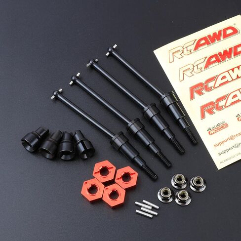 RCAWD Typhon Granite GROM 40CrMo Driveshafts & 10 mm Wheel Hex Set & Diff Outdrive Axles & M4 Wheel Nuts for ARRMA 1/18 1/14 RTR, 60% Upgrades #ARA311198 in Kuwait