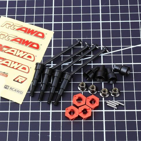 RCAWD Typhon Granite GROM 40CrMo Driveshafts & 10 mm Wheel Hex Set & Diff Outdrive Axles & M4 Wheel Nuts for ARRMA 1/18 1/14 RTR, 60% Upgrades #ARA311198 in Kuwait