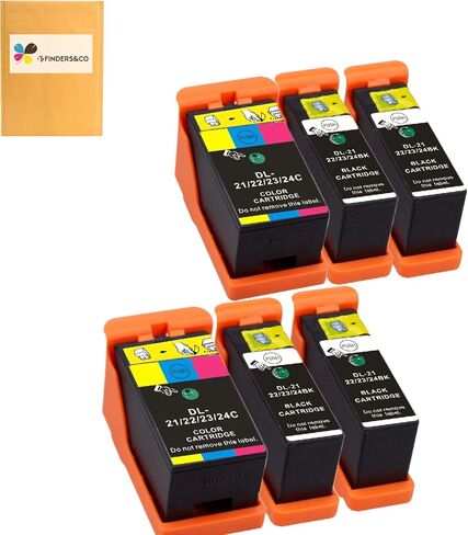 Compatible Dell Series 21 22 23 24 Ink Cartridges Replacement for DELL V313 V313W V515W P513W P713W V715W Printer (4BK, 2C) in Kuwait