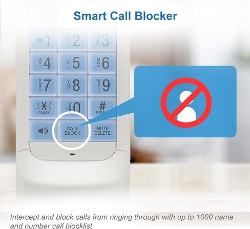 VTech VS122 DECT 6.0 تصميم رجعية للهاتف اللاسلكي مع نظام الاستجابة ، مانع المكالمات الذكي وتوصيل Bluetooth بالهاتف الأرضي لخلية Duplexplex للمكتبات المنزلية للمكتب المنزلي in Kuwait