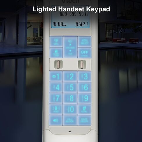 VTech VS122 DECT 6.0 تصميم رجعية للهاتف اللاسلكي مع نظام الاستجابة ، مانع المكالمات الذكي وتوصيل Bluetooth بالهاتف الأرضي لخلية Duplexplex للمكتبات المنزلية للمكتب المنزلي in Kuwait