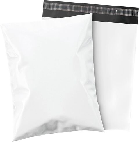 Shop4Mailers 12 x 15.5 Glossy White Plastic Self Seal Poly Mailer Flat Bags Waterproof Shipping Envelope 2.5 Mil for Apparel, Clothes, Shirts, Books – Permanent Adhesive Seal (100 Pack) in Kuwait