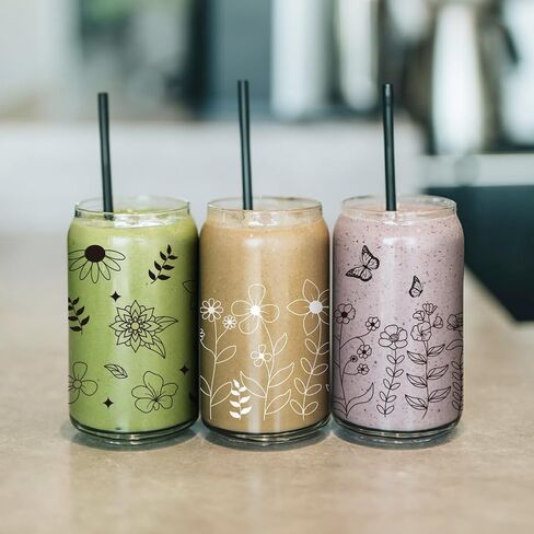 ARRICraft 10 Sheets UV DTF CUP WRAPS لـ 16 OZ COPS CUPS ، 10 أنماط من الزهور البرية ذات الأزهار البرية الصلبة فرك على شارات نقل PVC PVC in Kuwait