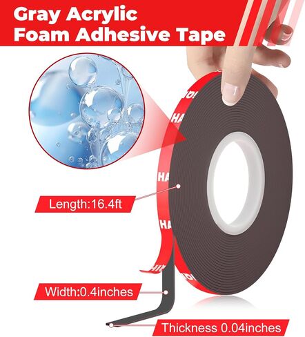 Double-Sided Tape Heavy Duty, Foam Mounting Sticky Tape (1 Roll, 0.4 in x 16.4 FT), Two Sided Strong Adhesive Gel Tape for Wall, Narrow Tape Strips for Home Office Decor, DIY Craft, LED Strip Light in Kuwait