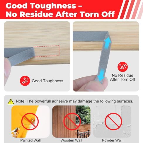 Double-Sided Tape Heavy Duty, Foam Mounting Sticky Tape (1 Roll, 0.4 in x 16.4 FT), Two Sided Strong Adhesive Gel Tape for Wall, Narrow Tape Strips for Home Office Decor, DIY Craft, LED Strip Light in Kuwait