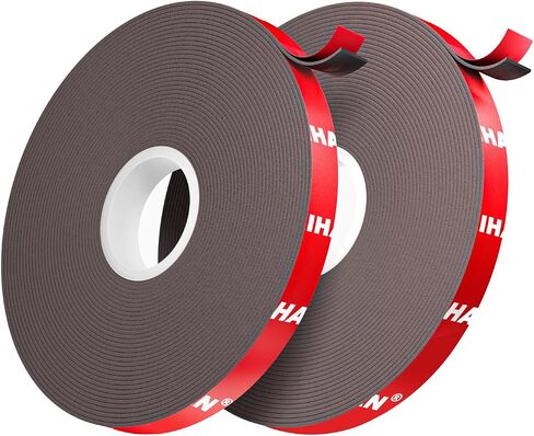 Double-Sided Tape Heavy Duty, Foam Mounting Sticky Tape (1 Roll, 0.4 in x 16.4 FT), Two Sided Strong Adhesive Gel Tape for Wall, Narrow Tape Strips for Home Office Decor, DIY Craft, LED Strip Light in Kuwait