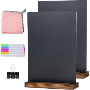 Chalkboard Pack: Double-Sided Wooden Chalkboards (3 Pack, 7.9x5.1 inches, Black)