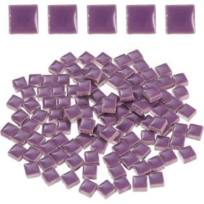 uxcell 100g Square Mosaic Tiles, Colorful Ceramic Mosaic Tiles for Crafts Bulk Mosaic Supplies for Home Decoration Art Crafts DIY Projects, 0.4 x 0.4Inch, Light Green
