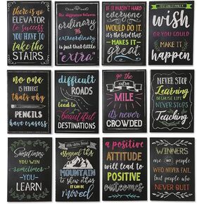 Paper Junkie 12 Pack Small Inspirational Notebooks with Growth Mindset Quotes - Pocket Size - Motivational Journal Notepads for Students, School, Office, Employee (3.5x5 in) - Quote Journal Notebook
