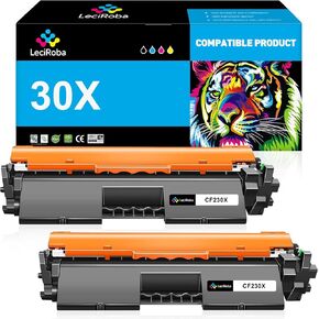 LeciRoba Compatible 30X Black High Yield Toner Cartridge Replacement for HP 30X CF230X 30A CF230A for HP Laserjet Pro M203dw M203dn M203d MFP M227fdw M227fdn M227sdn Printer (High Yield, 2-Pack)