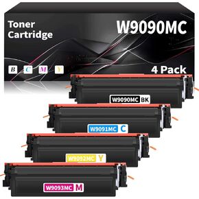 W9090MC Toner Cartridge Compatible for HP W9090MC W9091MC W9093MC W9092MC High Capacity Ink Cartridges Replacement for HP Color Laserjet Managed E45028dn MFP E47528f Printers Combo 4 Pack (BK/C/M/Y)