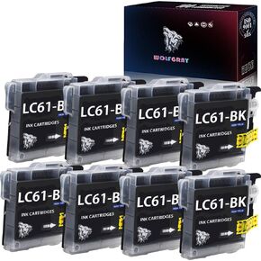 Wolfgray Compatible LC61 LC65 Ink Cartridges 12 Pack - Replacement for Brother LC-61 LC-65 LC61BK LC61C LC61M LC61Y for MFC-490CW MFC-495CW MFC-J615W MFC-J630W Printer (3BK+3C+3M+3Y)