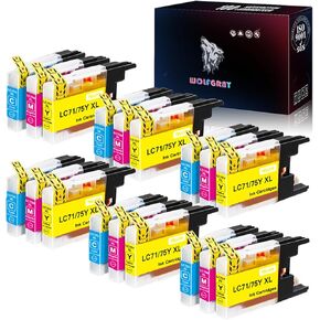 Wolfgray LC75 LC71 LC79 خراطيش حبر اللون متوافقة مع Brother LC71CL LC-75 LC75XL LC75CL XL لـ MFC-J435W MFC-J6710DW MFC-J6910DW MFC-J280W (6 Cyan ، 6 MAGENTA ، 6 MAGENT