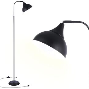 Industrial LED Floor Lamp,Black Metal Adjustable Standing Lamp for Living Room, Bedroom, Office,Rotating Head Tall Reading Lamp for Sofa or Desk, Modern Home Decor (Industrial, Tall)