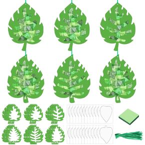 24 Sets Palm Sunday Crafts Easter Palm Leaf Tissue Paper Craft Kits DIY Hanging Ornament Sunday School Gifts Holy Week Crafts Religious Christian Decorations Kit for Easter Party Activities