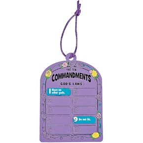 Fun Express Magic Color Scratch Ten Commandments Tablets - Bulk Set of 24 - Religious Crafts for Kids and Sunday School Activities - VBS Vacation Bible School Supplies/Decor
