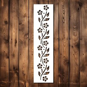 Flower Border Stencil Template - Reusable Decorative Flower Stencils for Painting on Glass, Wood, Wall Rock, Walls, Canvas, Glassware, Spray Painting, Wall Painting (3x12)