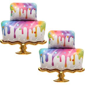 2PCS Big Happy Birthday Balloon Large Foil Balloons Birthday Cake Mylar Balloons Party Decoration Cupcake Balloon Supplies