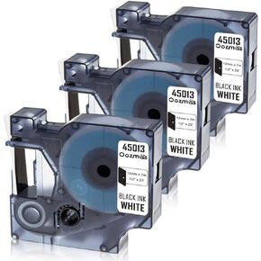 Oozmas Replacement for Dymo 45013 Label Maker Refills D1 Label Manager 160 Tape A45013 45013s S0720530 Compatible with Dymo D1 Labelmanager 280 Black on White 1/2 Inch x 23 Feet, 3 Cartridges in Kuwait
