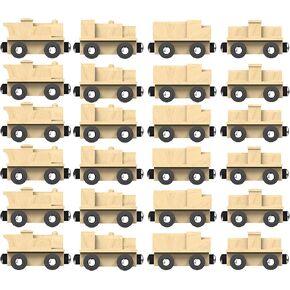 Orbrium 24 Unpainted Engines for Wooden Railway Compatible with Thomas, Chuggington, Brio, Great for Birthday Party Train Theme (24 Engine)