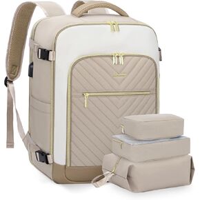 حقائب الظهر LoveVook كبيرة للسفر للنساء ، 50 لتر تحمل على ظهر الطائرة المعتمدة ، حقيبة سفر TSA الشخصية للنساء لتناسب 18 "كمبيوتر محمول ، ومقاوم للماء على أكياس للطائرات مع 3 مكعبات التعبئة ... in Kuwait