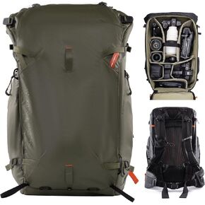 PGYTECH OnePro Focux Backpack 25L, Fits DSLR/SLR/Mirrorless Cameras/Lenses and Other Gear, Lightweight Outdoor Hiking Bag for Photography, Travel Bag with Laptop Compartment, Green