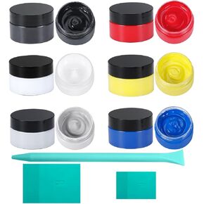 8PCS Chalk Paste with 3 Mini Squeegee, Screen Printing Ink, Chalk Paste for Stencils, Reusable Self-Adhesive Stencil Paste Starter Kit, Handmade DIY Home