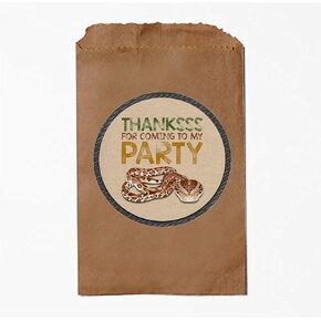 Silly Goose Gifts Snake Thankssss Reptile Themed Birthday Party Supply Supplies, Reptile Birthday Party Decorations, Party Favor Stickers for Endless Fun 24 Pieces - Thanks for Coming