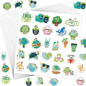 500 PCS Happy Earth Day Stickers for Kids, World Earth Day Stickers Environmental Theme Stickers for Envelopes Greeting Cards Gift Classroom Craft Teacher Student Party Favor Decor